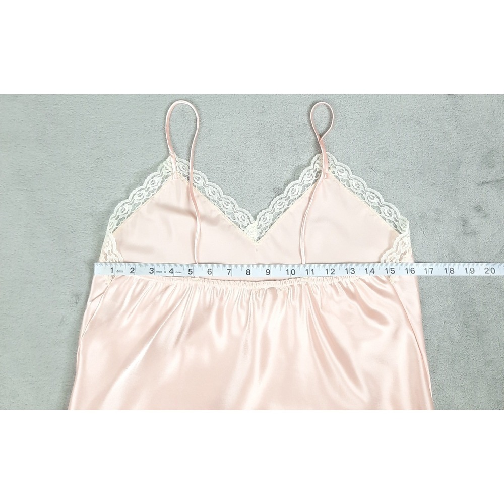 Vtg Cami Top Womens Medium Pink Satin Lace Camisole Coquette Ballet Core 90s 80s - Picture 10 of 12